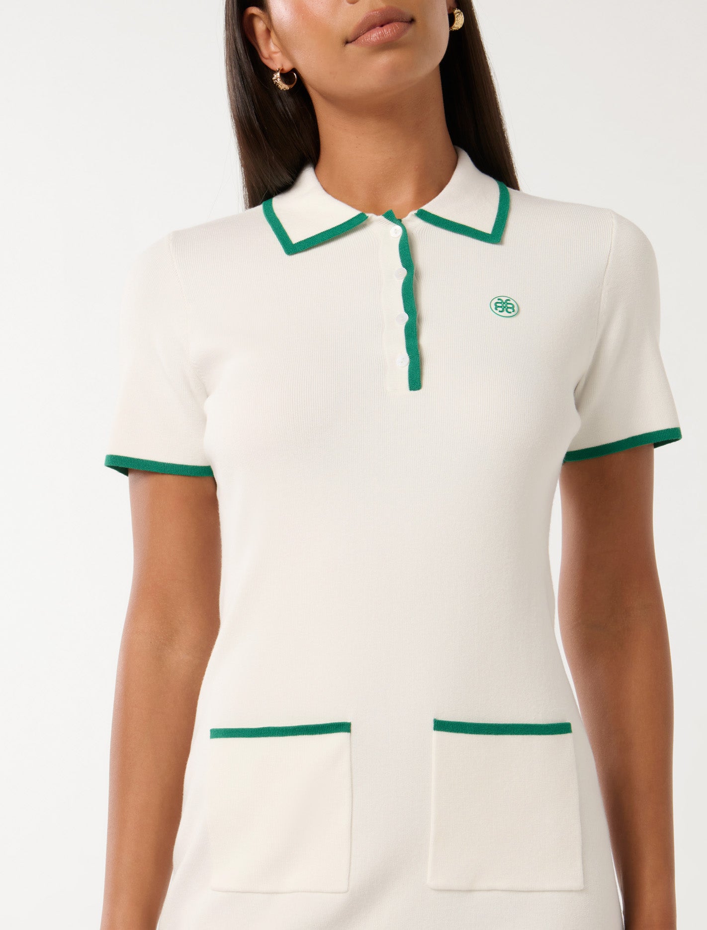 Elena Tipped Tennis Dress Porcelain