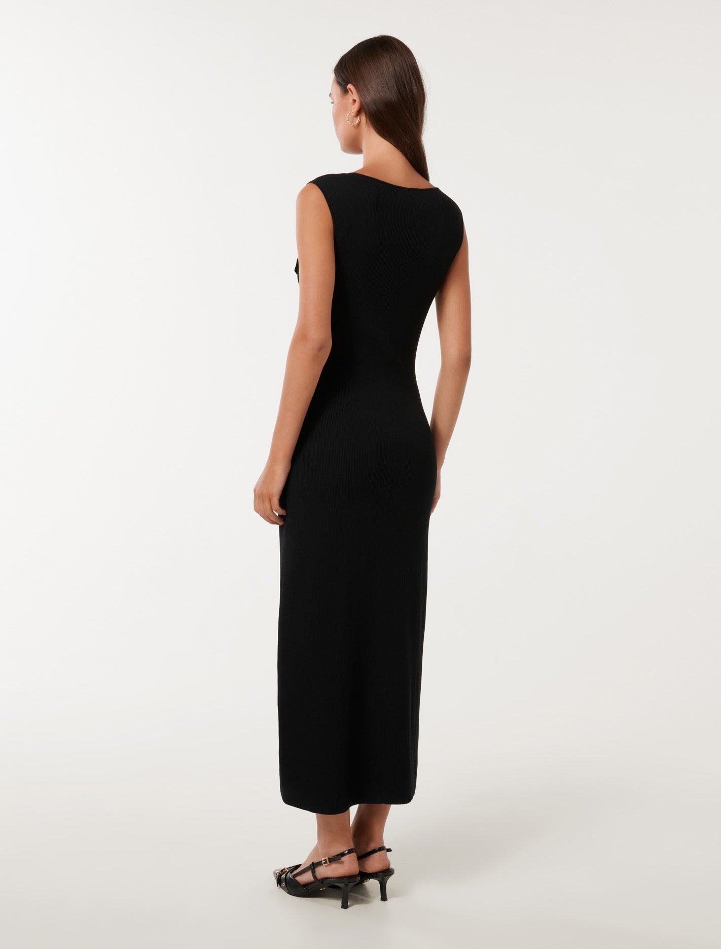 Harriet Zip Through Midi Dress Black