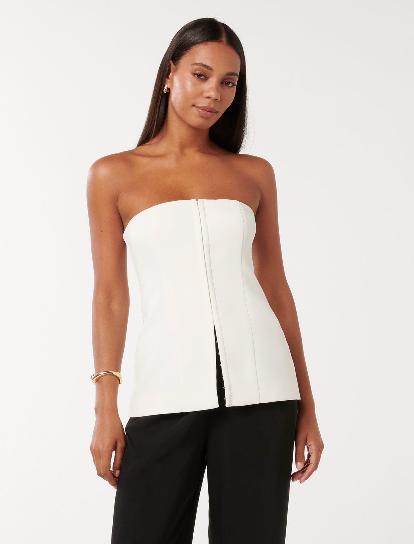 Sammy Strapless Bustier Porcelain