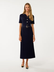 Gigi Utility Midi Knit Dress Navy