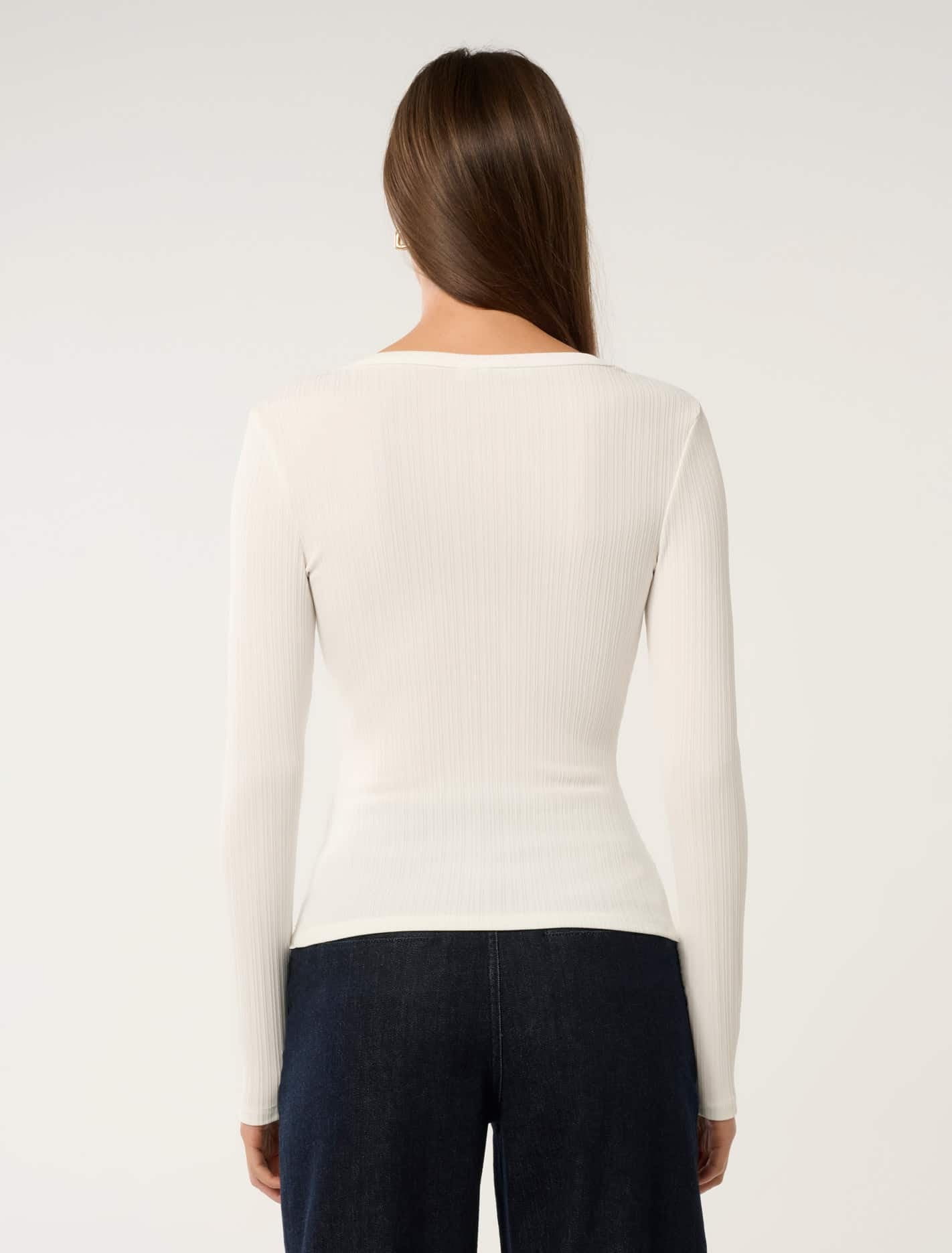 Miller Crew-Neck Rib Top Porcelain