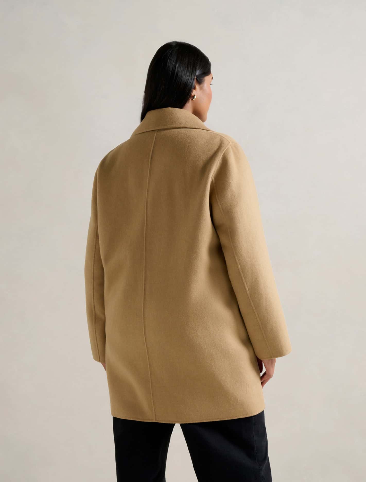 Madi Felled Mid Length Coat Camel