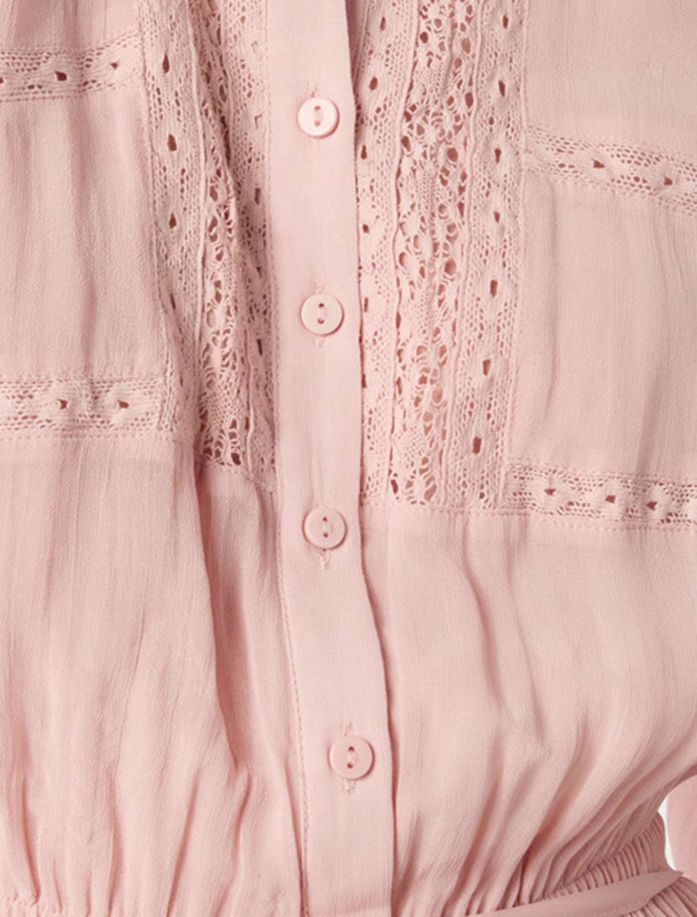 Frankie Lace Trim Dress Blush
