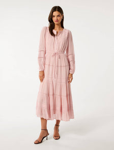 Frankie Lace Trim Dress Blush