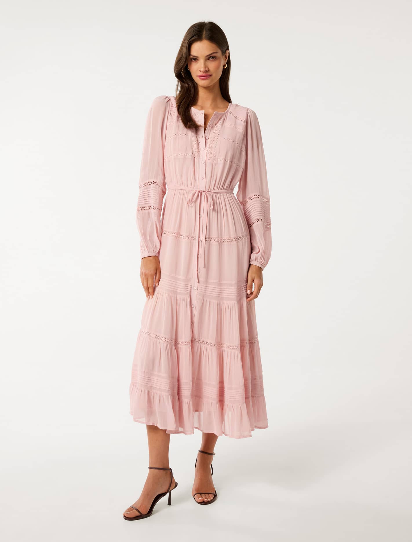 Frankie Lace Trim Dress Blush