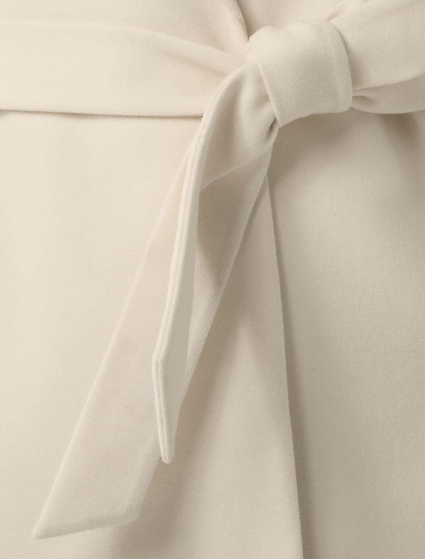 Adele Curve Wrap Coat Cream