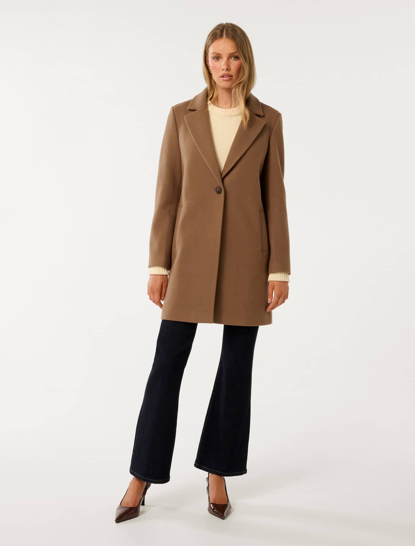 Cassie Single Breasted Coatigan Dark Camel