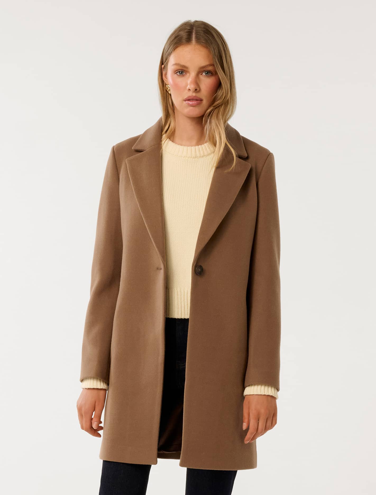 Cassie Single Breasted Coatigan Dark Camel