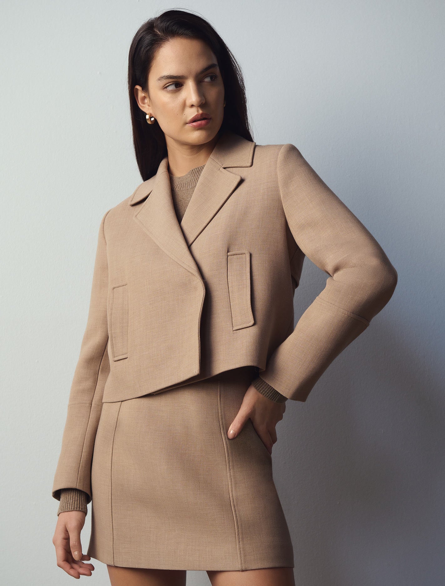 Milly Mini Skirt Latte Suit