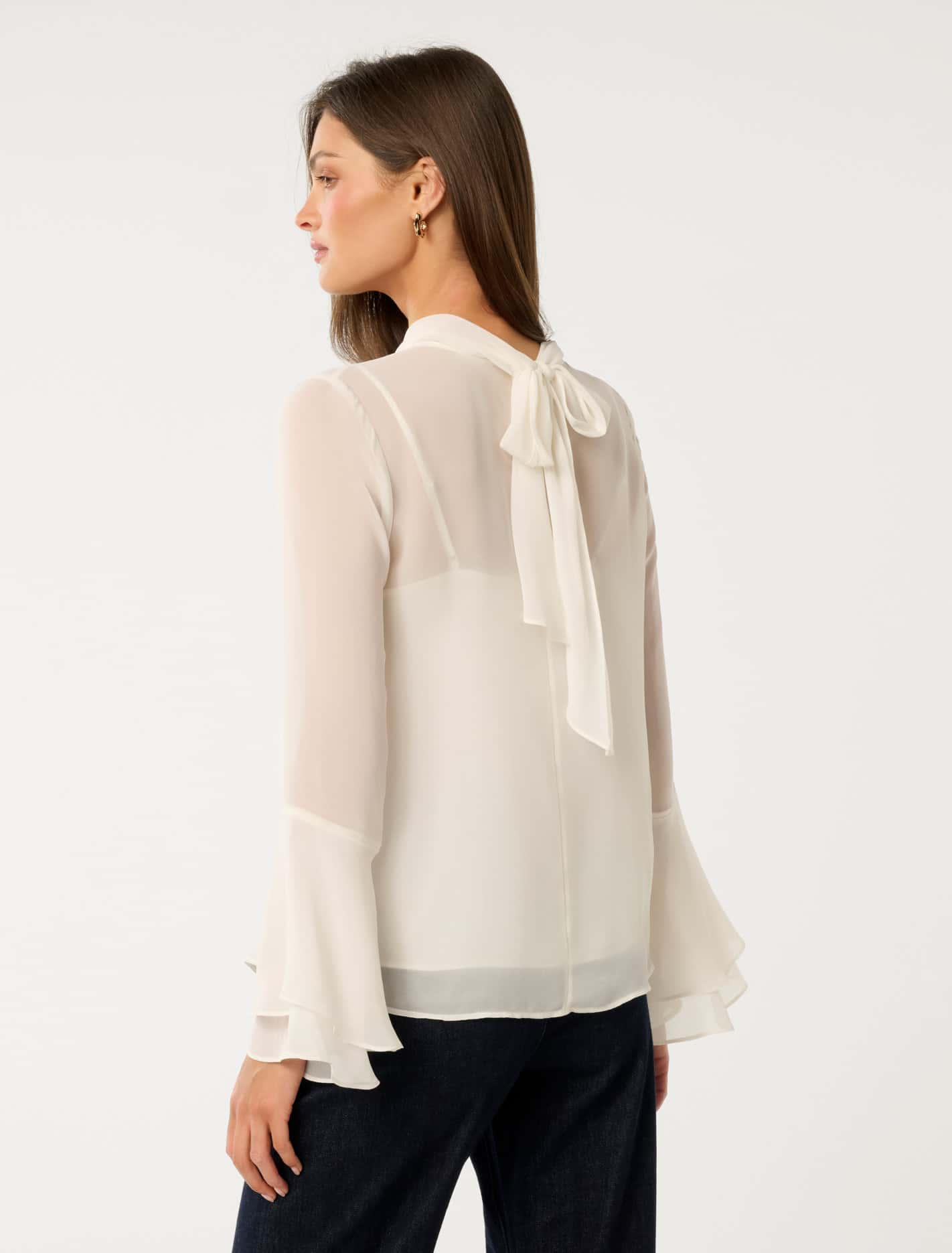 Edwina Sheer Blouse Porcelain