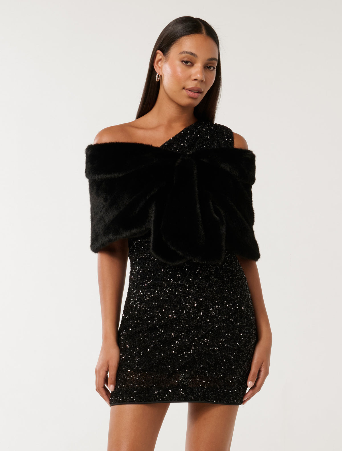 Felicity Faux Fur Wrap Black