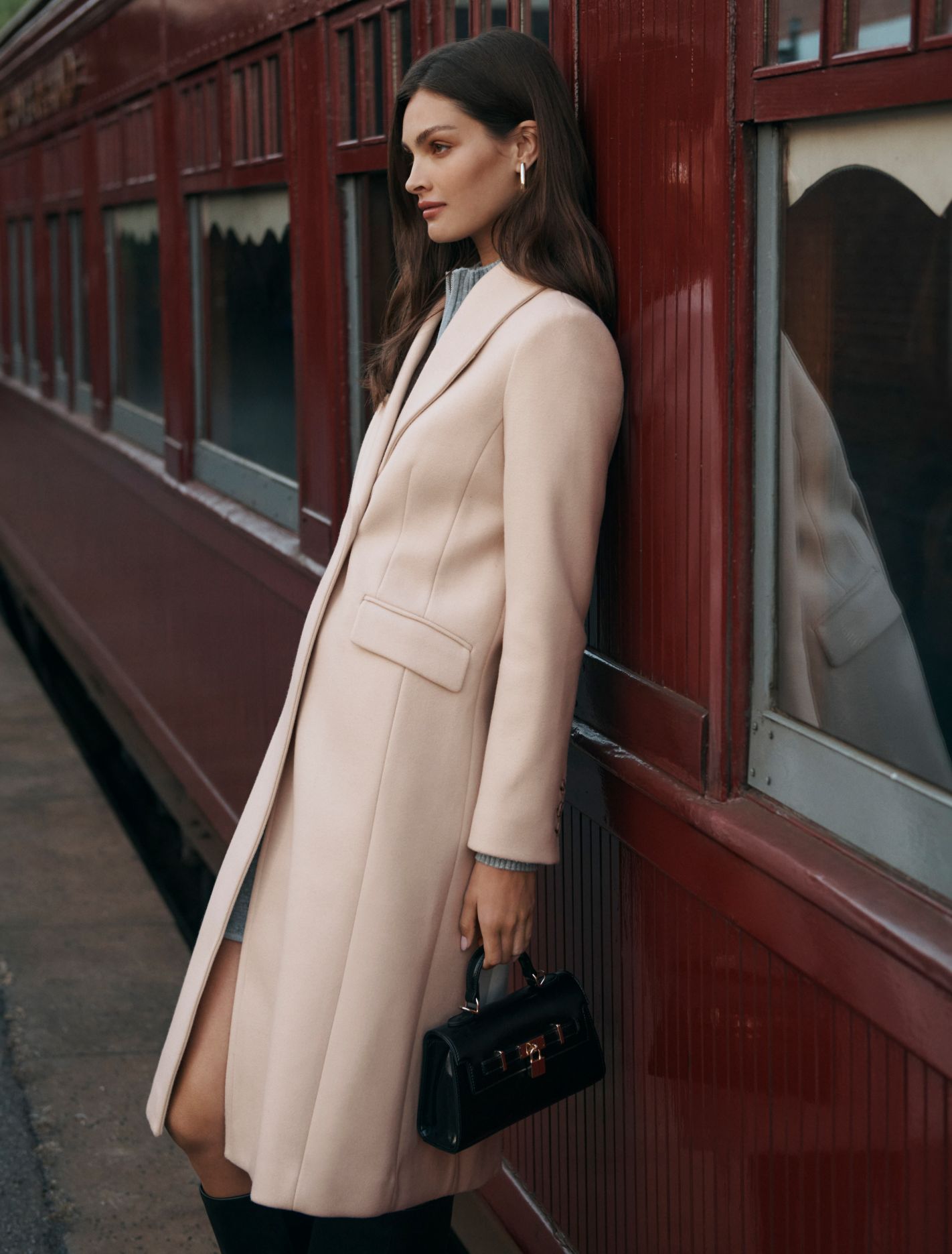Kristen Shawl Collar Coat Cream