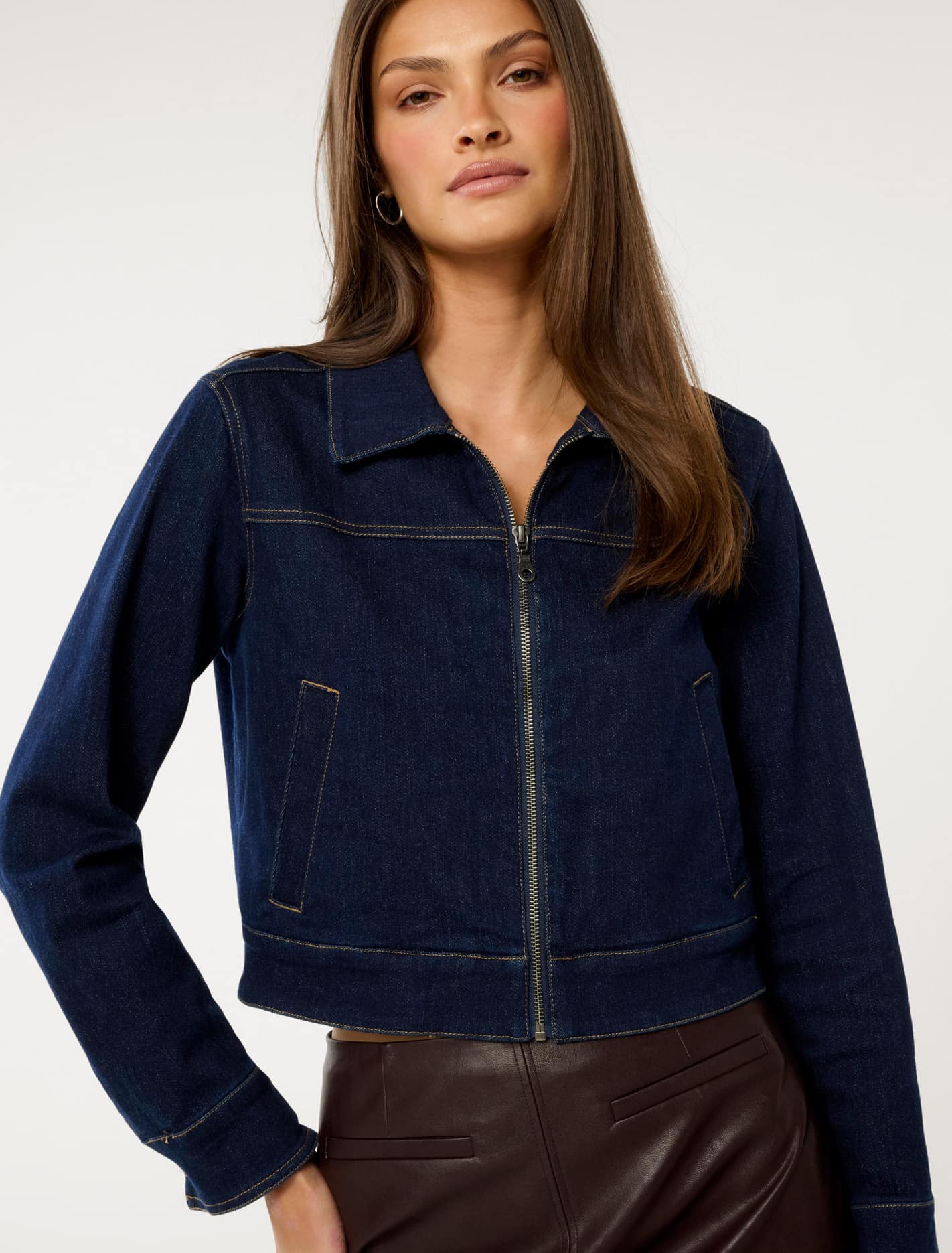Cassie Denim Jacket Dark Rinse Wash
