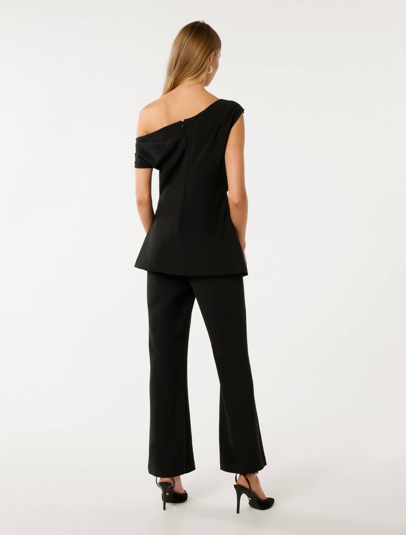 Palma Asymmetric Jumpsuit Black
