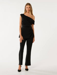 Palma Asymmetric Jumpsuit Black