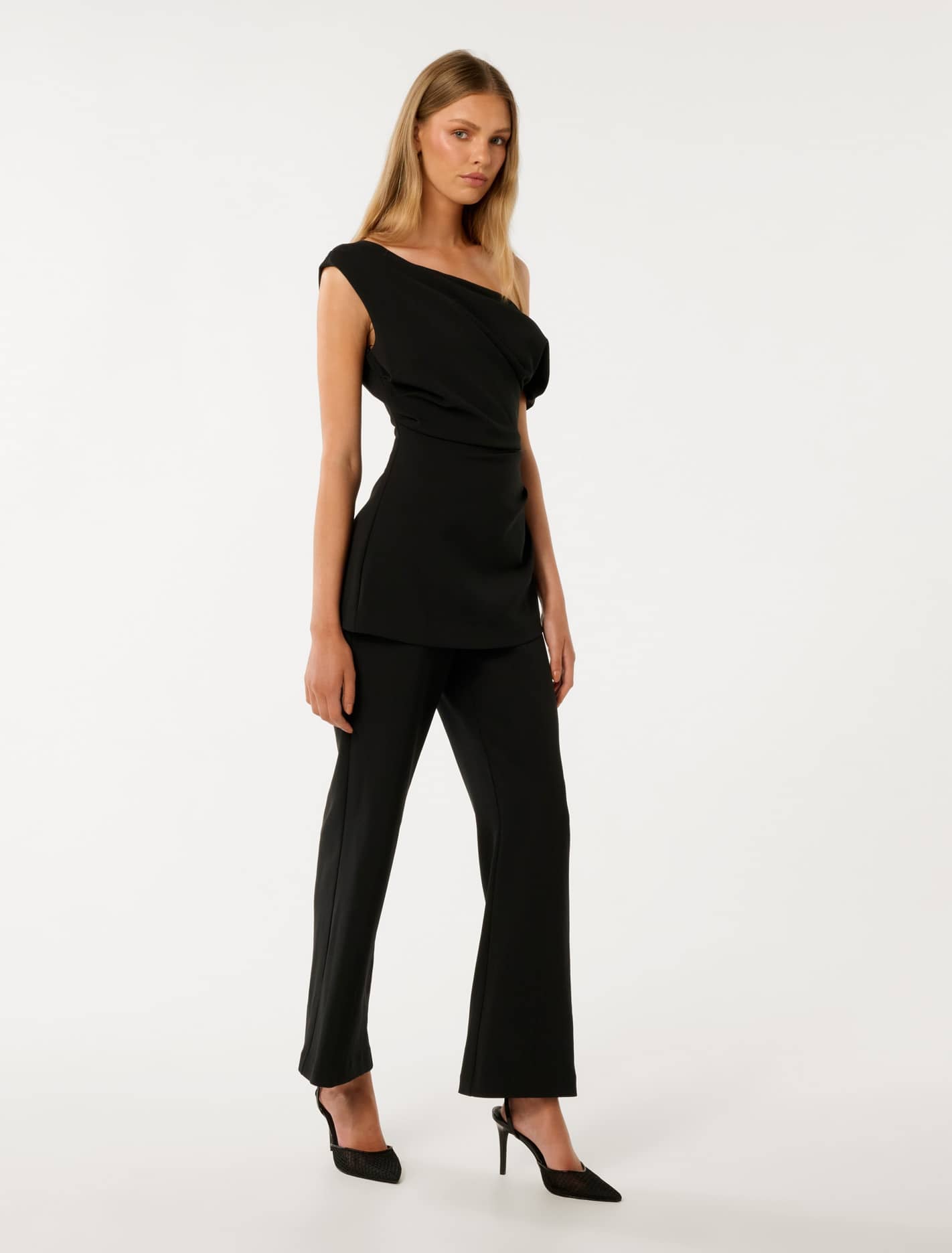 Palma Asymmetric Jumpsuit Black