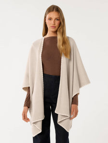 Sara Stitch Detail Cape Natural/White