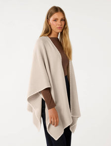 Sara Stitch Detail Cape Natural/Ivory