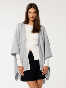 Sara Stitch Detail Cape Grey / White