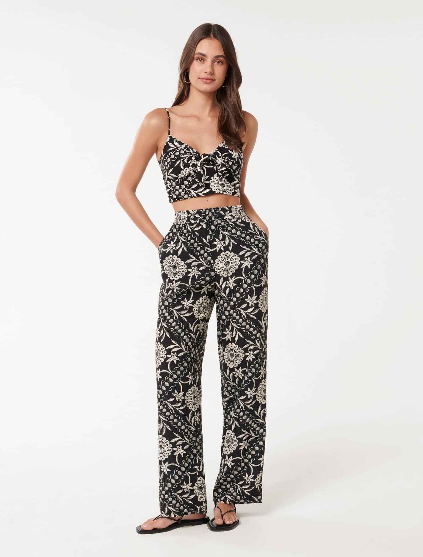 Annie Wide Leg Pant Puerto Tropical Co-ord