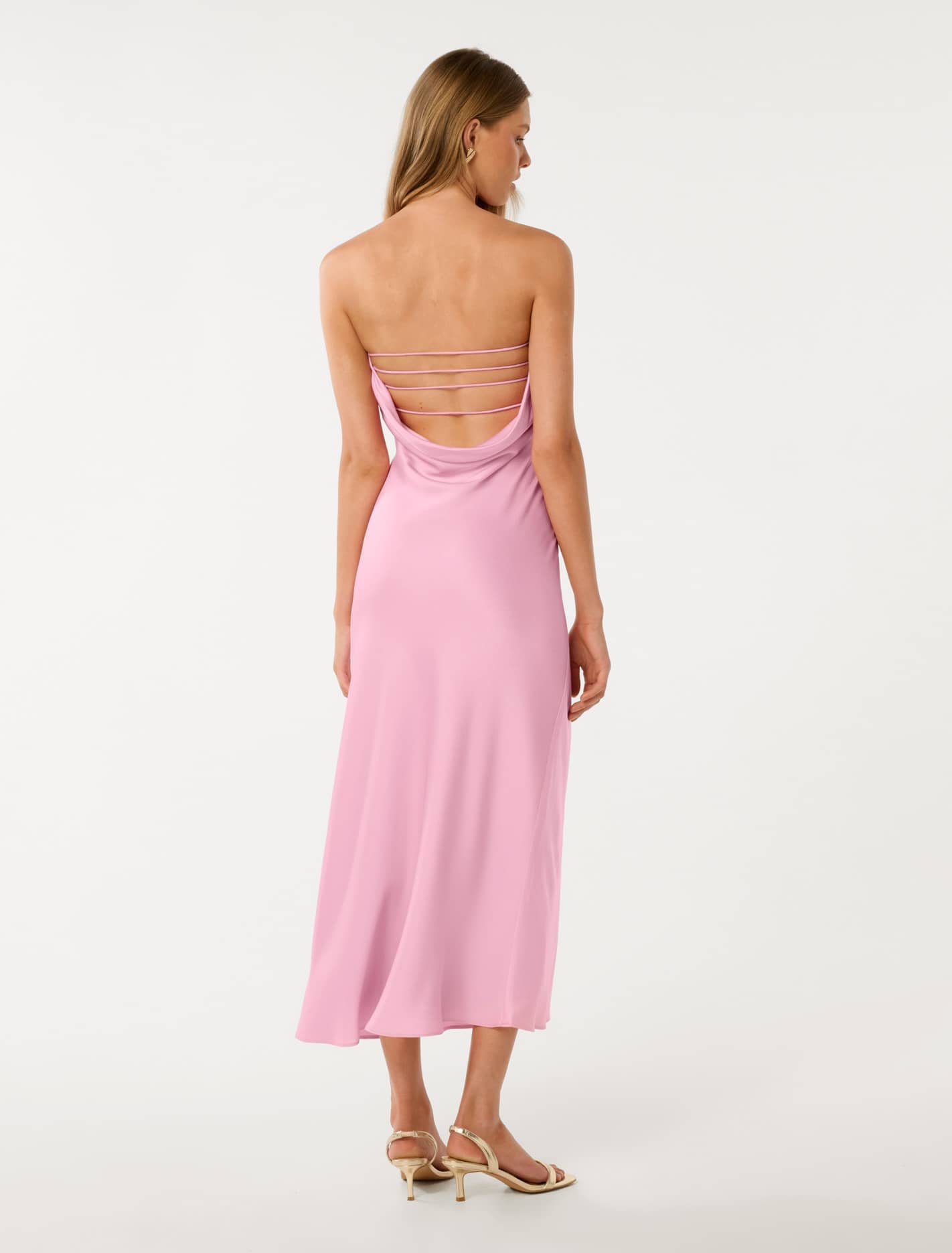 Nicola Strapless Satin Maxi Sweet Pink