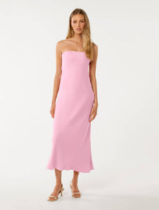 Nicola Strapless Satin Maxi Sweet Pink