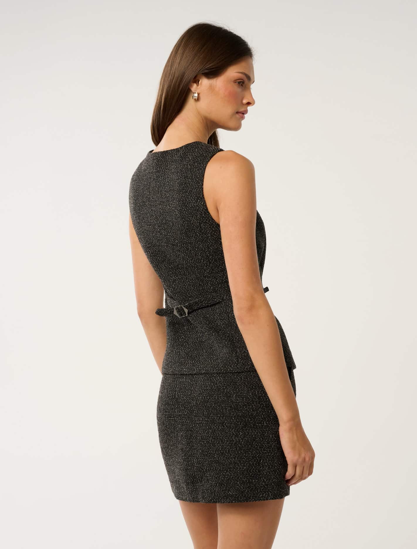 Autumn Textured Waistcoat Black Fleck Set