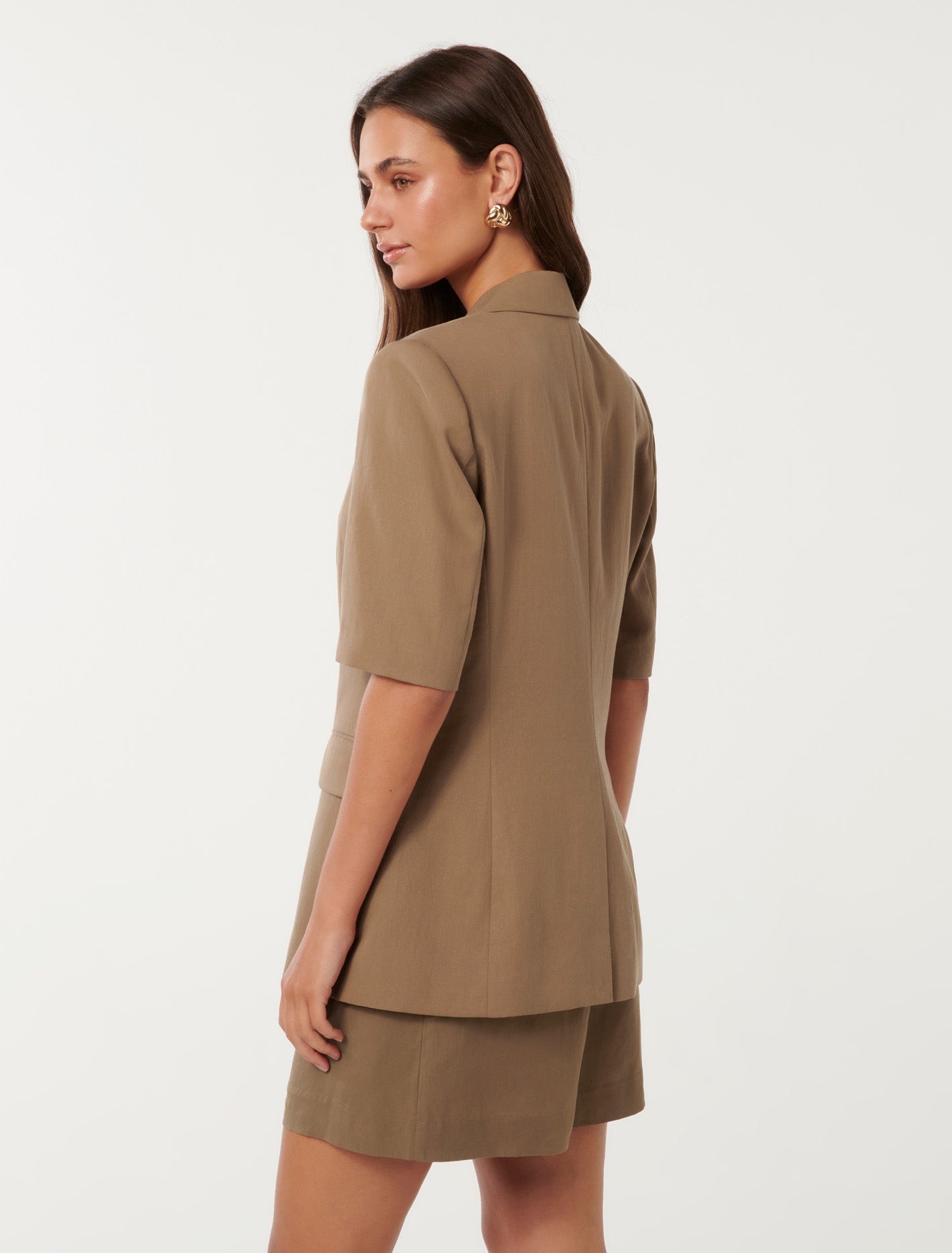 Bowie Short Sleeve Jacket Soft Mocha Suit