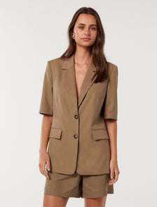Bowie Short Sleeve Jacket Soft Mocha Suit