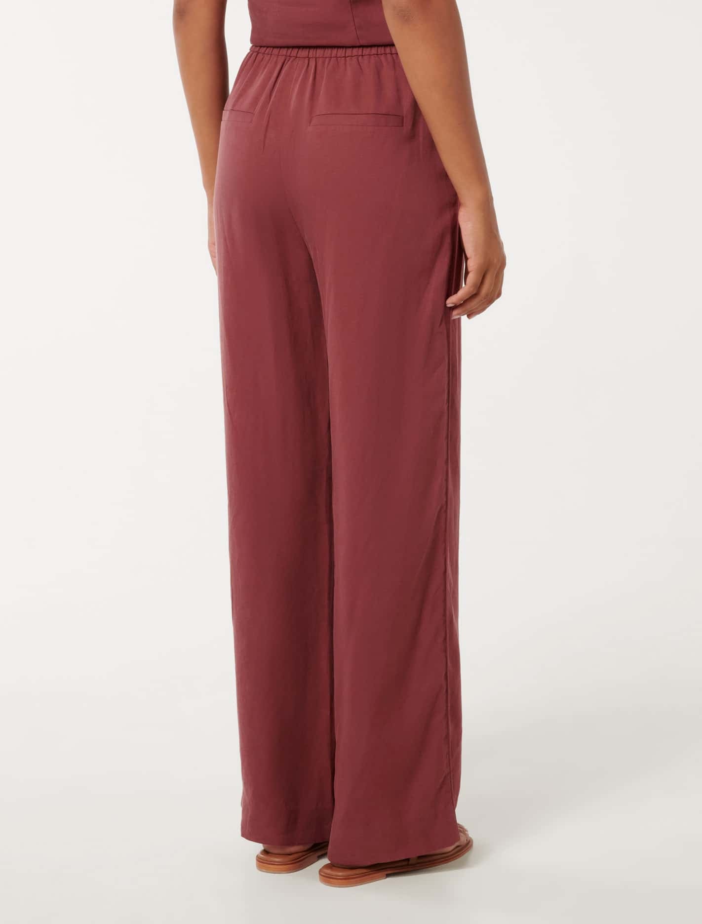 Erica Drawstring Straight Leg Pant Winery Co-ord