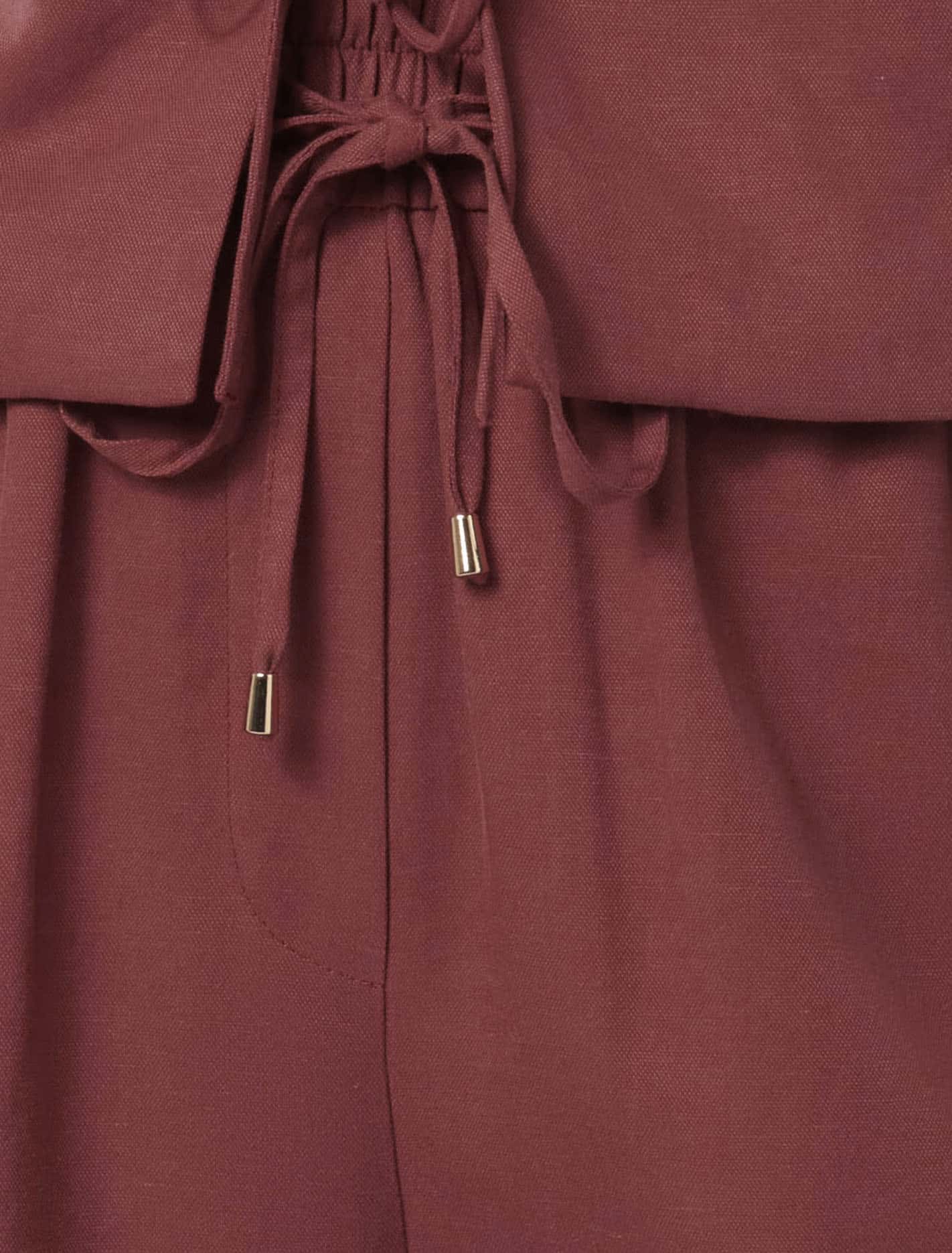 Erica Drawstring Straight Leg Pant Winery Co-ord
