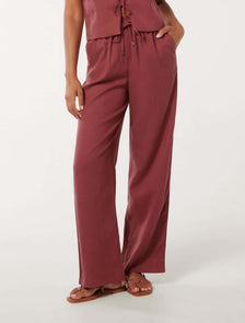 Erica Drawstring Straight Leg Pant Winery Co-ord