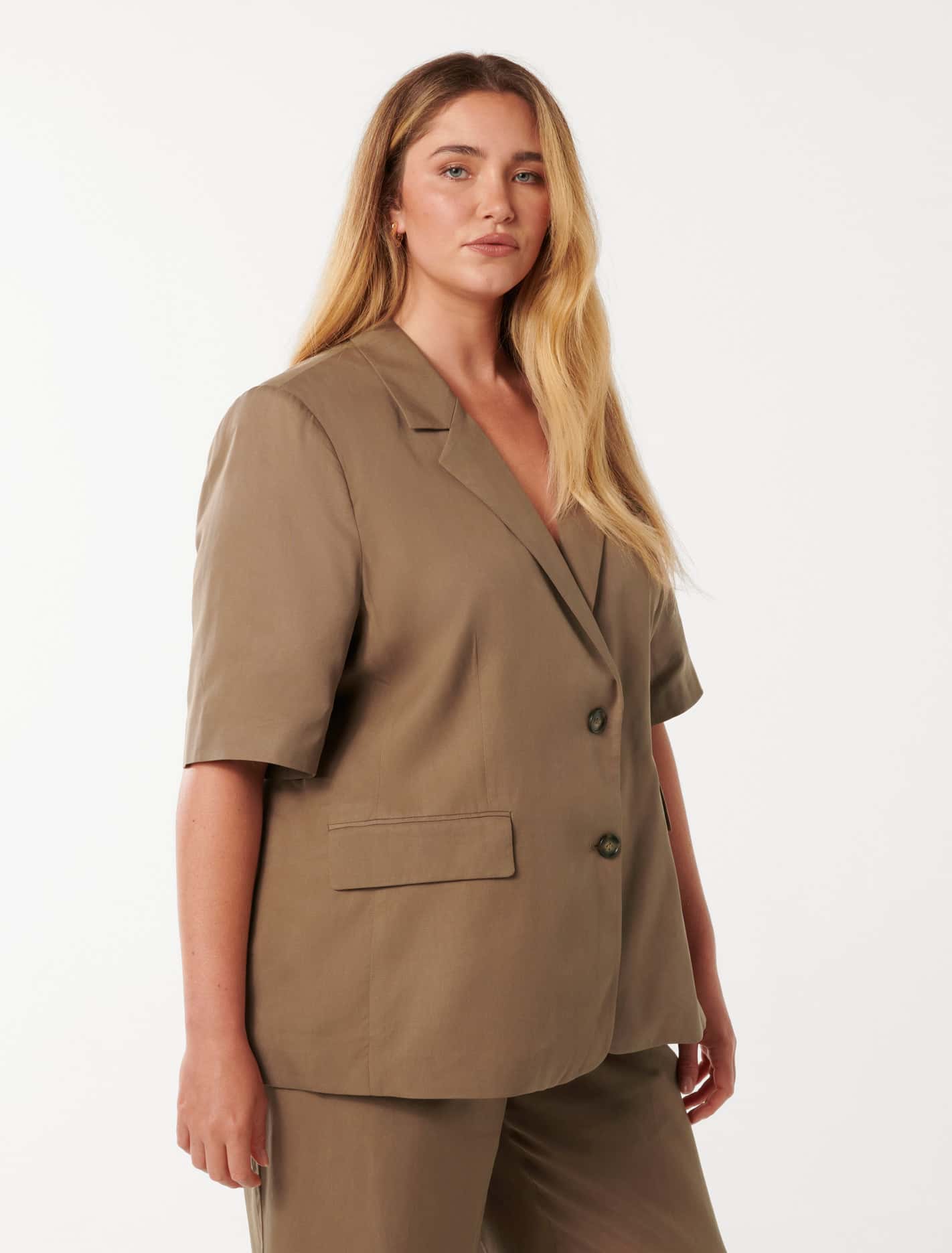 Bowie Curve Short Sleeve Jacket Soft Mocha Suit
