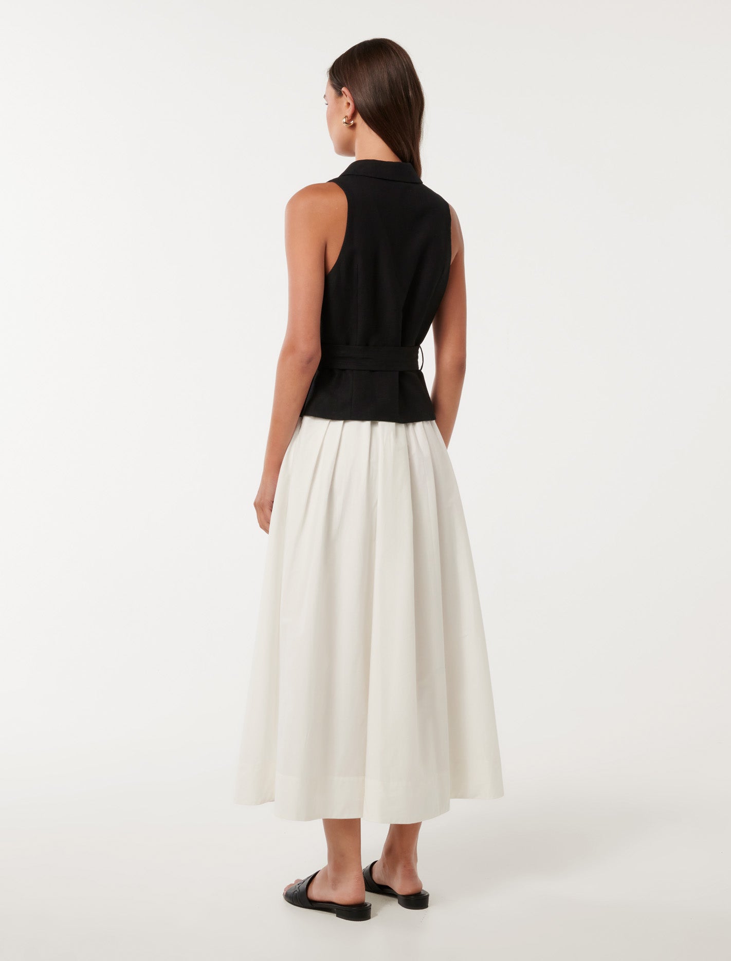 Liana 2 in 1 Collared Midi Black & White