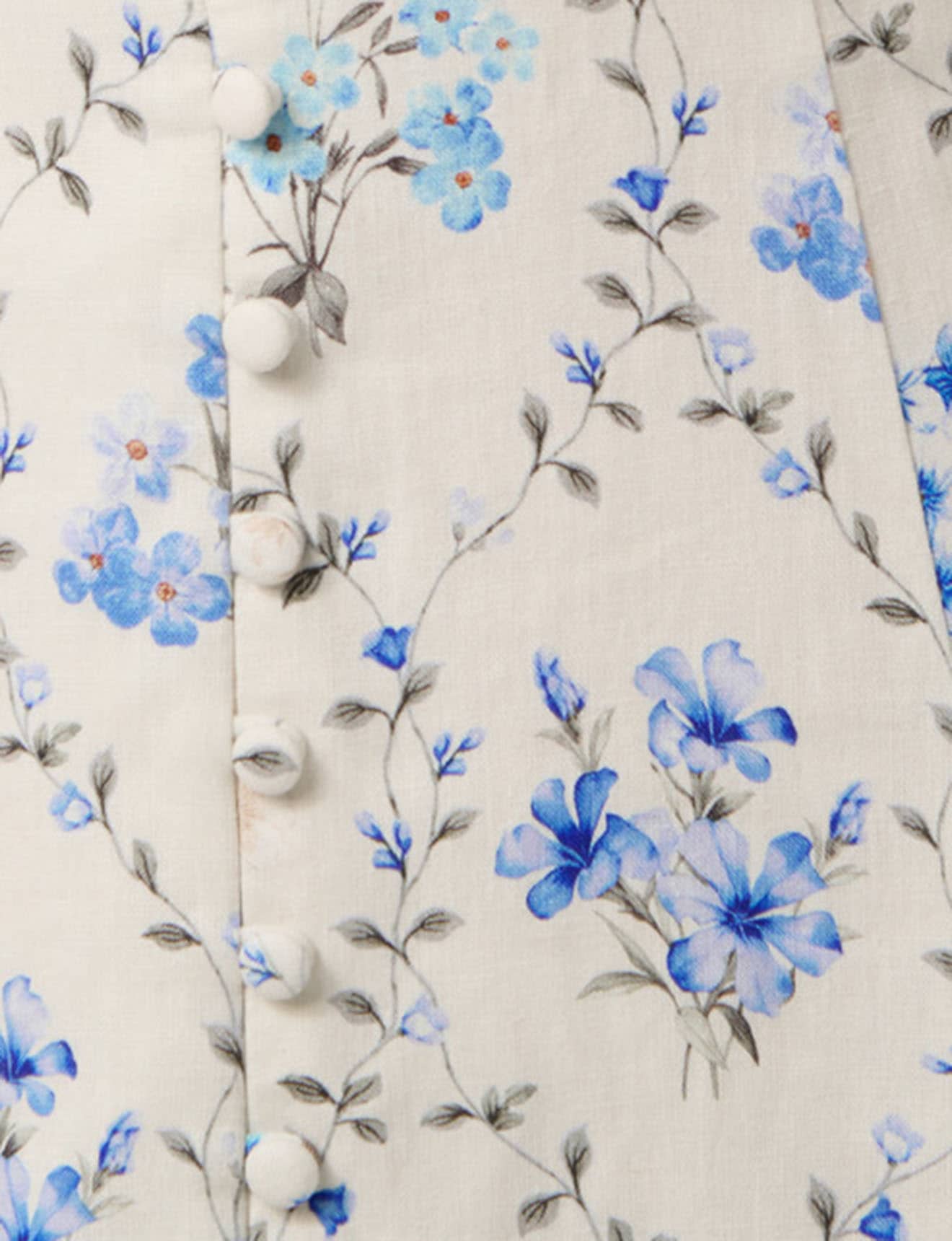 Berna Petite Printed Mini Dress Blue Garden Trellis