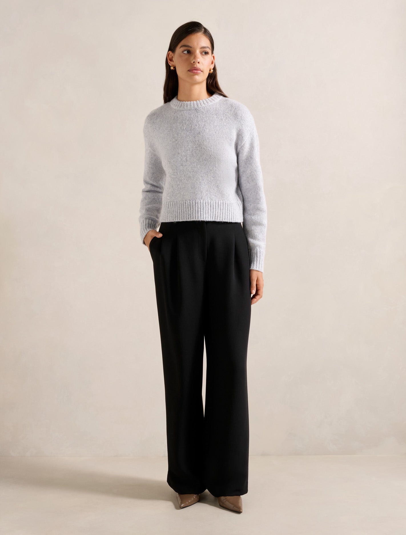 Desiree Button Straight Leg Pant Black