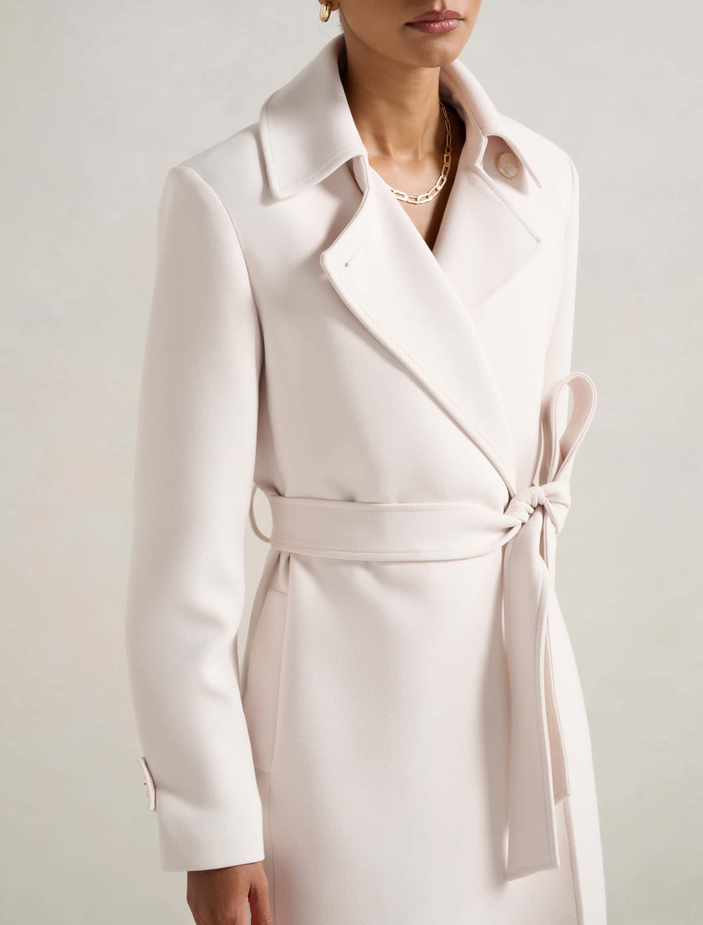Tayla Petite Trench Coat Stone