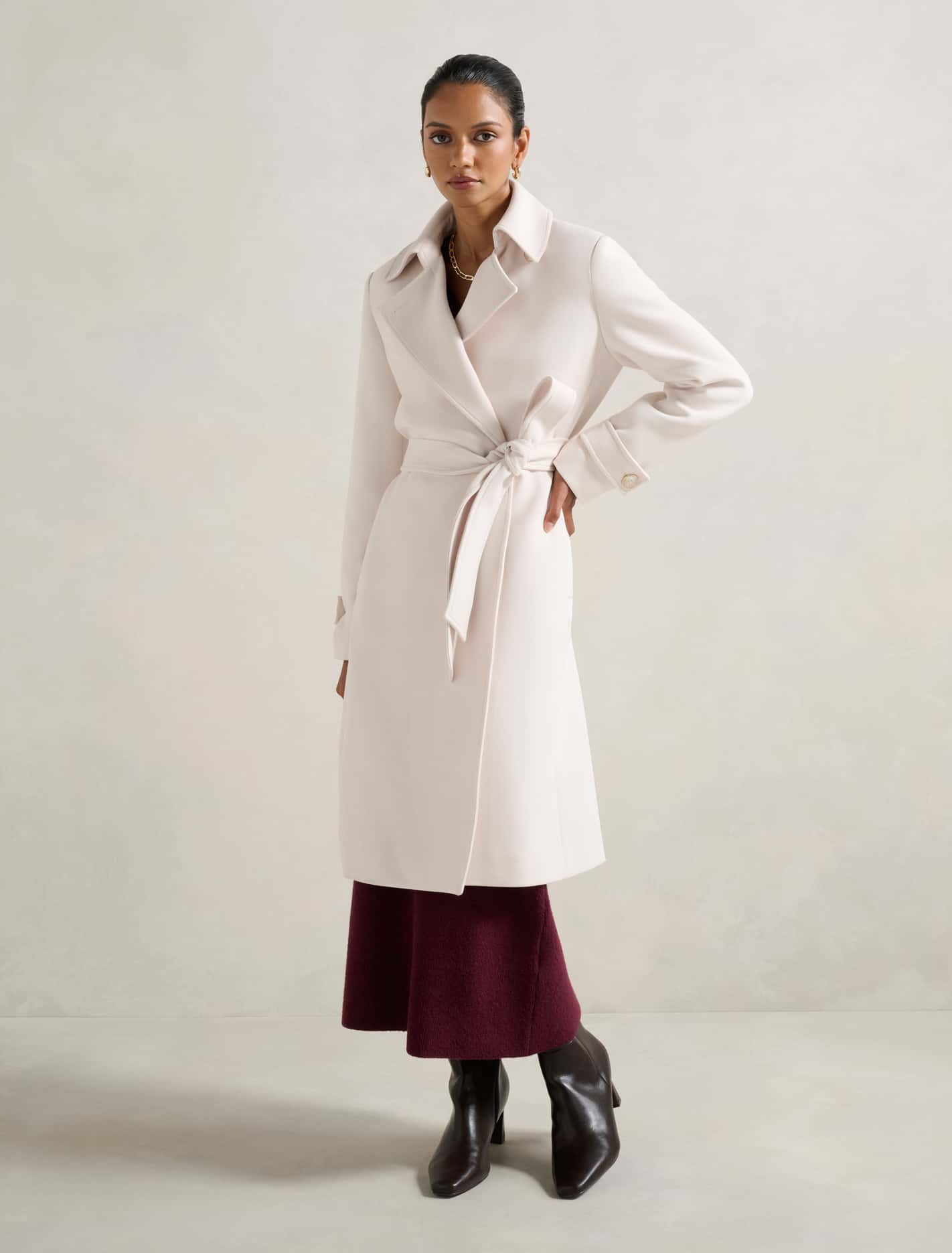 Tayla Petite Trench Coat Stone