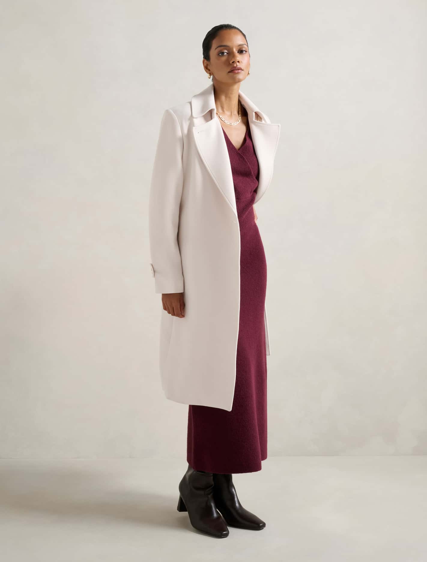 Tayla Petite Trench Coat Stone