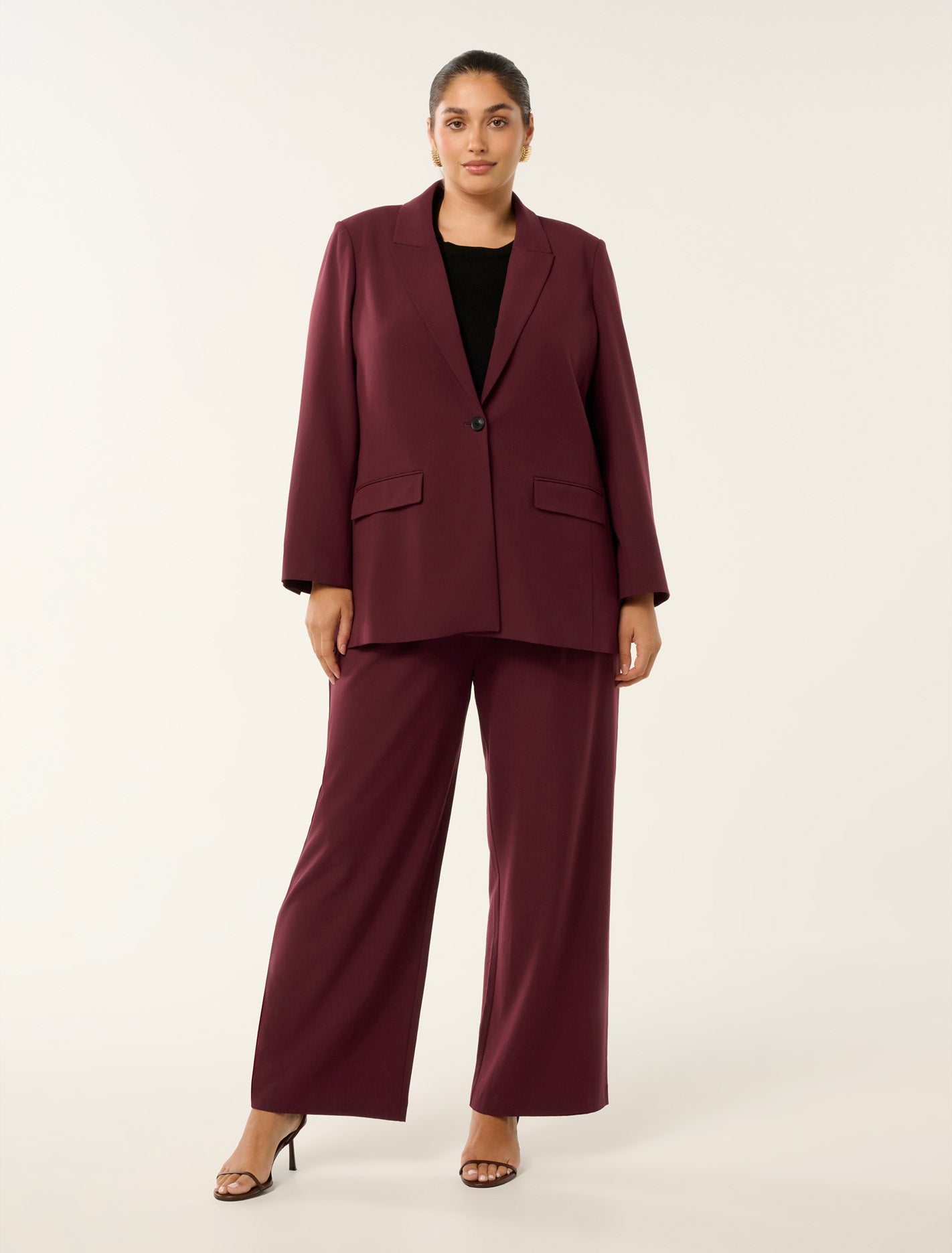 Hadley Curve Single Breasted Blazer Oxblood Red Suit