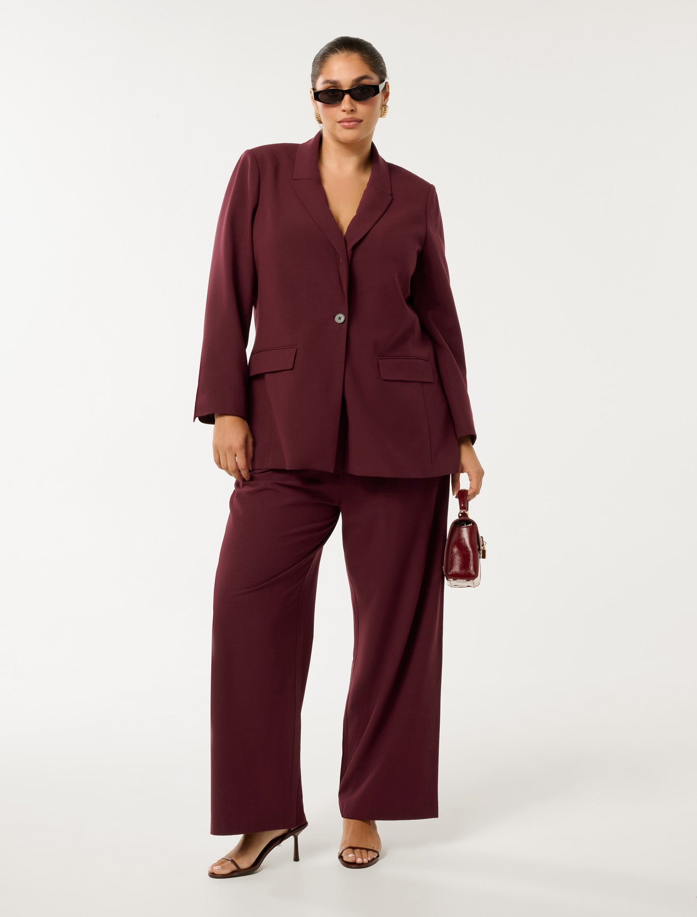 Hadley Curve Single Breasted Blazer Oxblood Red Suit