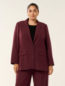 Hadley Curve Single Breasted Blazer Oxblood Red Suit