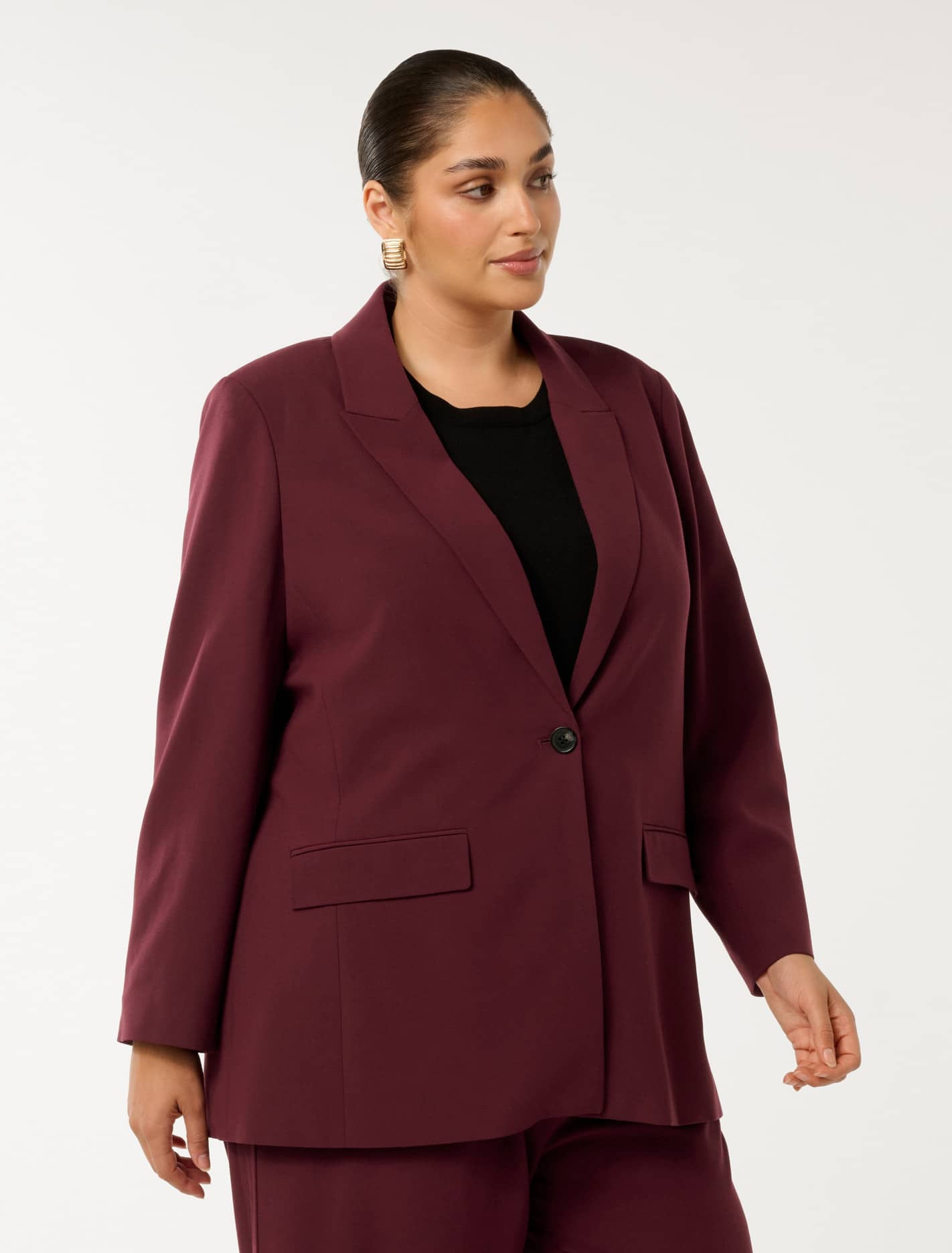 Hadley Curve Single Breasted Blazer Oxblood Red Suit