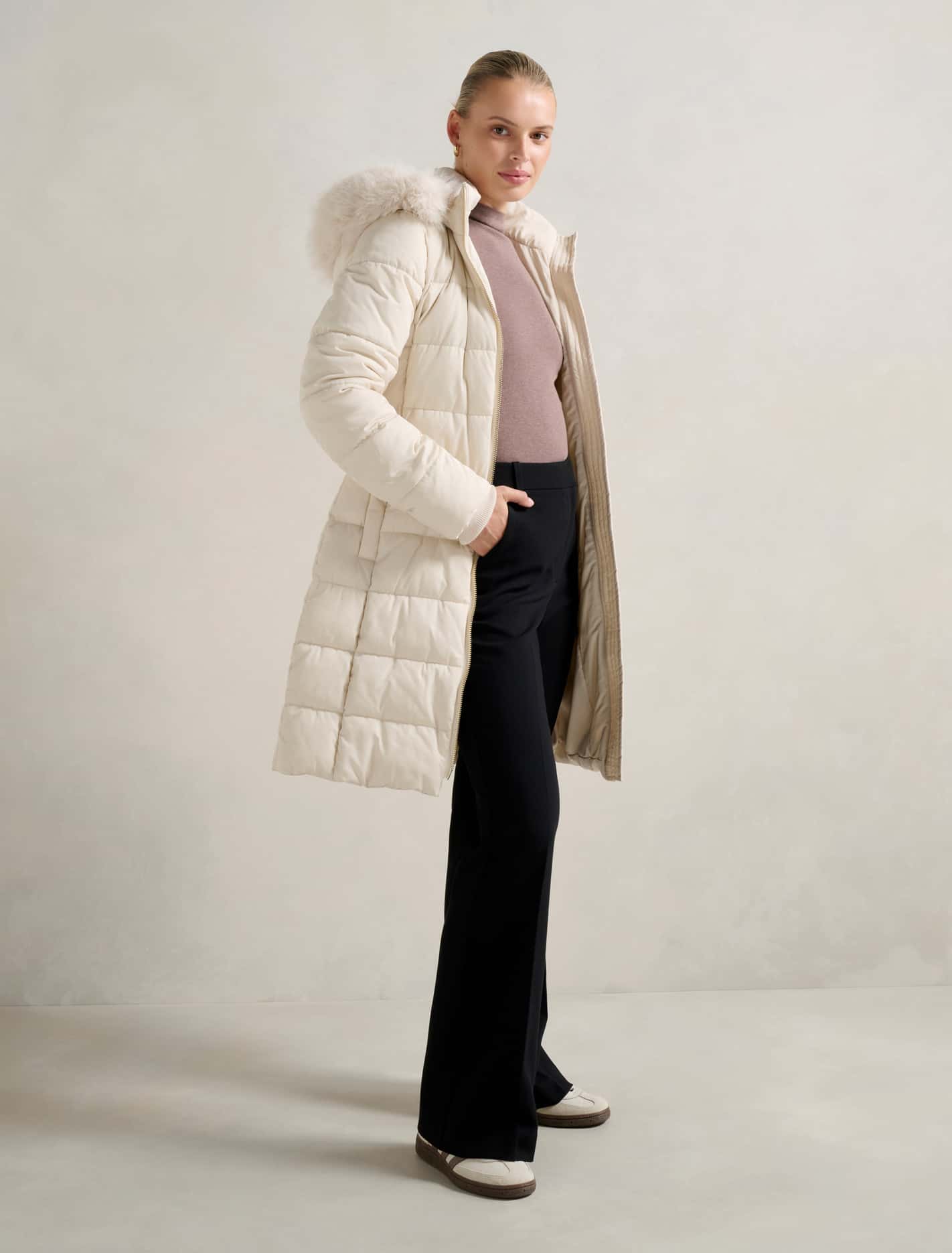Sandra Long Puffer Coat True Cream