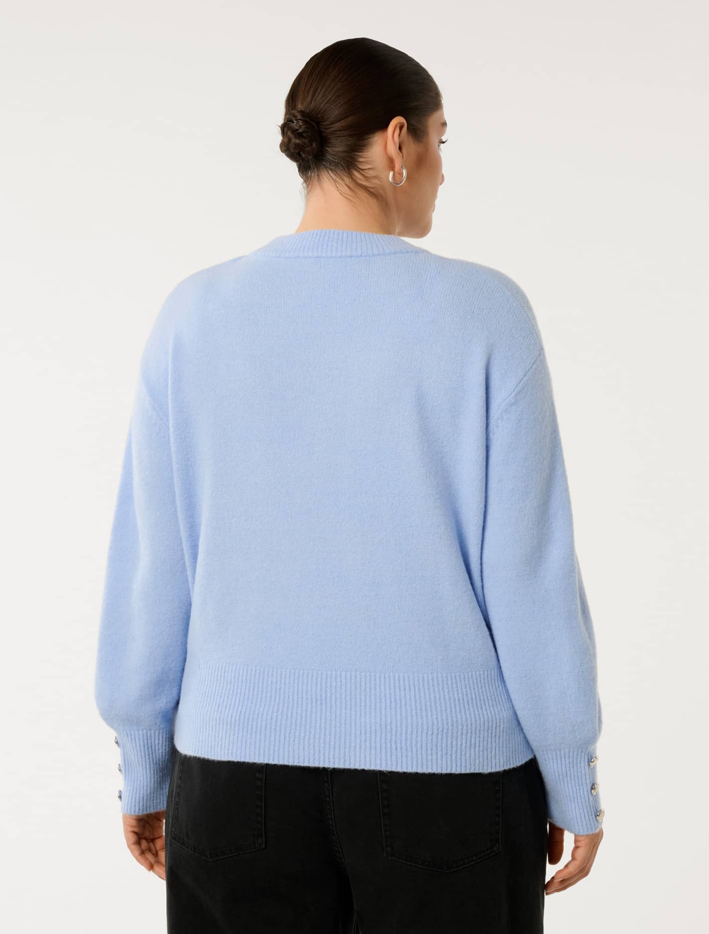 Millie Curve Crew Neck Jumper Dusty Blue