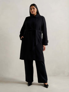 Tayla Curve Trench Coat Black