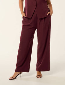 Primrose Curve High Waisted Pants Oxblood Red Suit