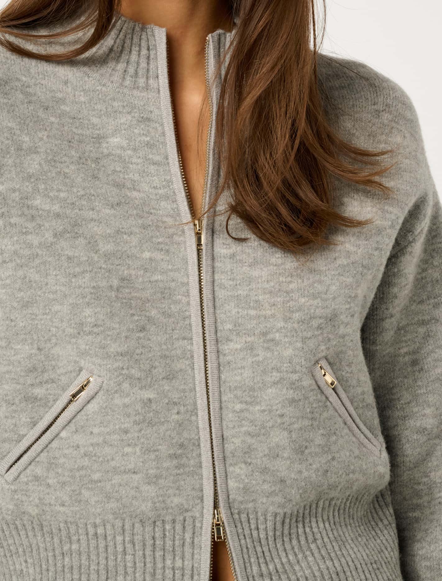 Mariella Knitted Bomber Grey