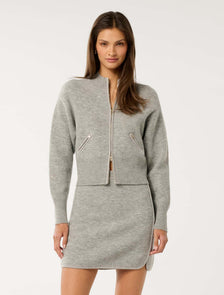 Mariella Knitted Bomber Grey