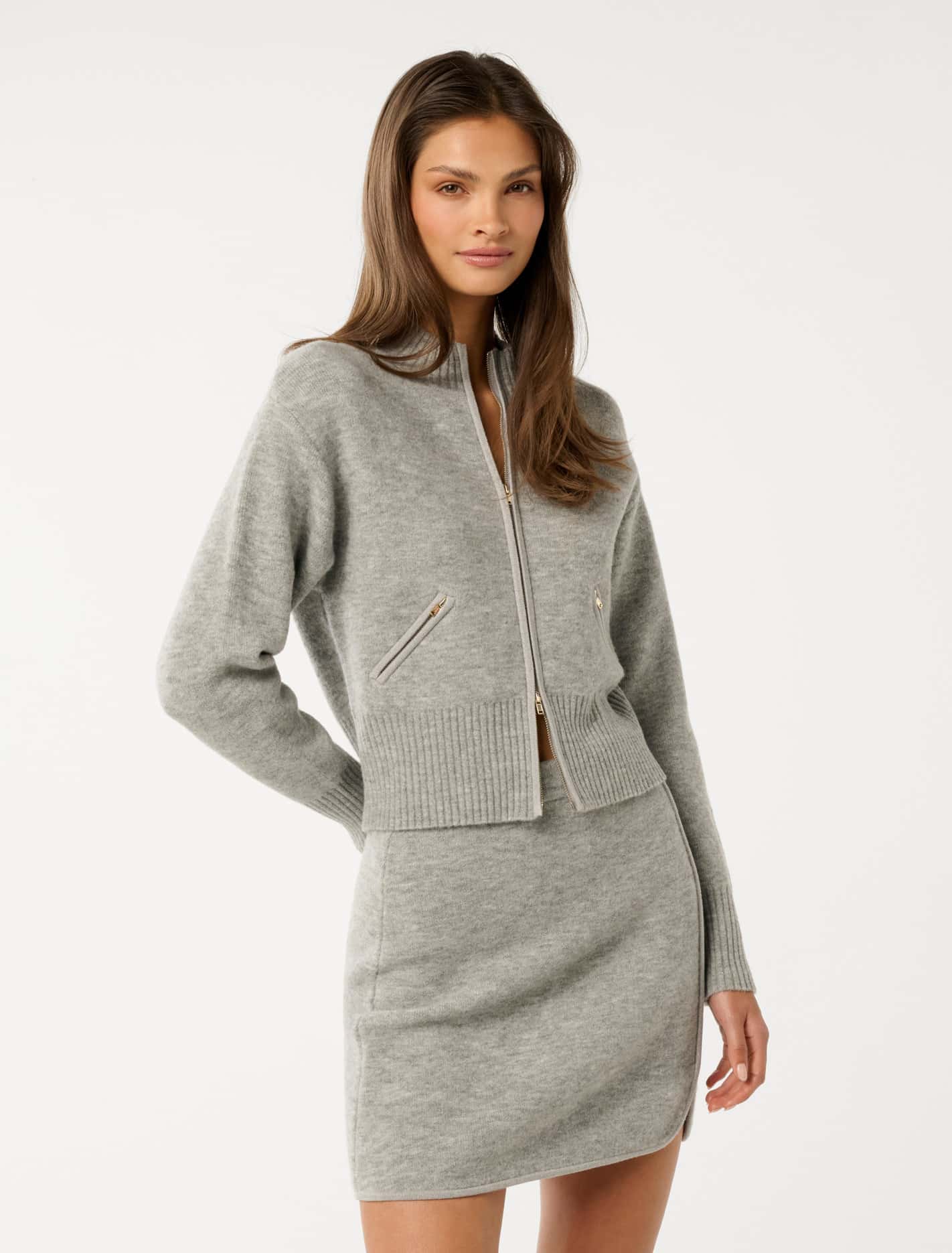 Mariella Knitted Bomber Grey